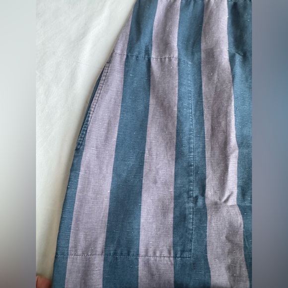 Gudrun Sjoden Women XL Stripe Oversized Linen cotton Purple Stripe Dress cozy - Picture 5 of 10